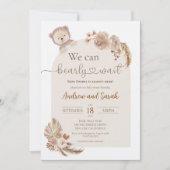 Invitation On Peut Attendre Teddy Bear Baby shower (Devant)