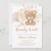 Invitation On Peut Attendre Teddy Bear Baby shower (Devant)