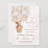 Invitation On Peut Attendre Teddy Bear Baby shower (Devant)