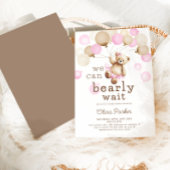 Invitation On peut attendre Teddy Bear Baby shower fille