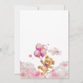 Invitation On peut attendre Teddy Bear Baby shower fille (Dos)