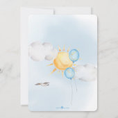 Invitation On peut attendre Teddy Bear Balloon 1er anniversai (Dos)