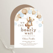 Invitation On Peut Attendre Teddy Bear Boy Baby shower Arch