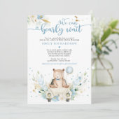 Invitation On Peut Attendre Teddy Bear Drive Par Baby shower (Debout devant)