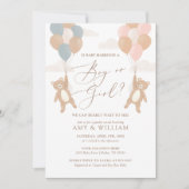 Invitation On Peut Attendre Teddy Bear Révéler le genre (Devant)