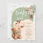 Invitation On peut attendre un Baby shower Boho neutre pour l (Devant)