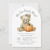 Invitation On peut attendre un Baby shower fille Citrouille m (Devant)