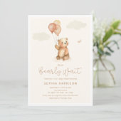 Invitation On peut attendre un Baby shower neutre (Debout devant)