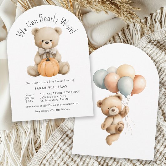 Invitation On peut attendre un joli Baby shower de garçon Cit