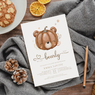 Invitation On peut attendre un petit Baby shower Citrouille