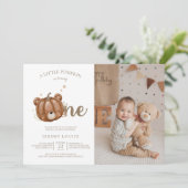 Invitation On Peut Attendre Un Petit Citrouille Premier Anniv (Debout devant)