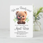 Invitation On peut Bearly Wait en peluche Baby shower boho ou (Debout devant)