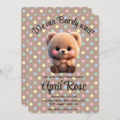 Invitation On peut Bearly Wait mignon Baby shower ours en pel (Devant / Derrière)
