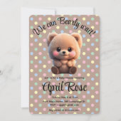 Invitation On peut Bearly Wait mignon Baby shower ours en pel (Devant)