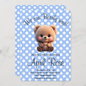 Invitation On peut Bearly Wait mignon Baby shower ours en pel (Devant / Derrière)