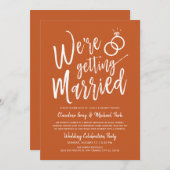 Invitation On se marie en Terracotta post-Mariage (Devant / Derrière)