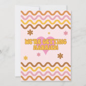 Invitation On se marie Flower Power 60's 70's Retro (Devant)