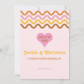 Invitation On se marie Flower Power 60's 70's Retro (Dos)