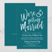 Invitation On se marie | Mariage après la partie Turquoise (Devant / Derrière)