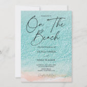 Invitation On The Beach Summer Blue Ocean tropical  wedding (Devant)