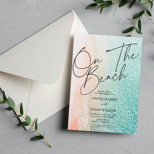 Invitation On The Beach Summer tropical  wedding