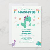 Invitation Onasaurus Little Dinosaur 1er anniversaire (Devant)