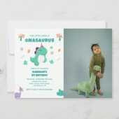 Invitation Onasaurus Little Dinosaur 1er anniversaire Photo (Devant)