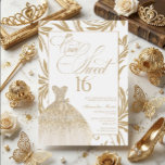 Invitation Once Upon a Sweet 16 Gold Princess Birthday<br><div class="desc">Celebrate her fairytale milestone with this elegant Once Upon a Sweet 16 invitation. Designed with a glamorous gold ball gown dress and soft princess-inspired details, this invitation sets the tone for a magical Sweet 16 celebration. Perfect for modern princess themes, fairytale birthdays, and luxe rose gold parties. Easily personalize all...</div>