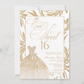 Invitation Once Upon a Sweet 16 Gold Princess Birthday (Devant)