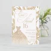 Invitation Once Upon a Sweet 16 Gold Princess Birthday (Debout devant)