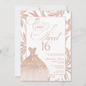 Invitation Once Upon a Sweet 16 Rose Gold Princess Birthday (Devant)