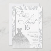 Invitation Once Upon a Sweet 16 Silver Princess Birthday (Devant)