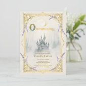 Invitation Once Upon a Time Fairytale Castle Princess floral (Debout devant)