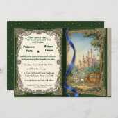 Invitation Once Upon a Time Fairytale Castle Royal wedding (Devant / Derrière)