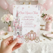 Invitation once upon a time fairytale magical royal pink