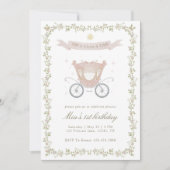 Invitation Once Upon a Time Princess Carriage 1st birthday (Devant)