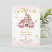 Invitation Once Upon a Time princess castle birthday (Debout devant)