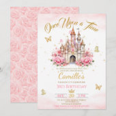 Invitation Once Upon a Time princess castle birthday (Devant / Derrière)