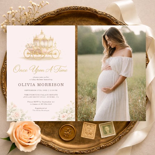Invitation Once Upon A Time Princess Photo Baby Shower
