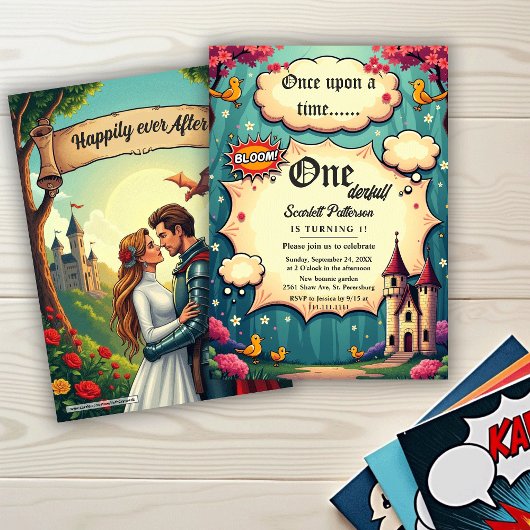 Invitation Once Upon A Time Woodland Fairytale 1st Birthday