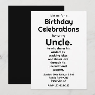 Invitation Oncle Citation Drôle Inspirante Anniversaire Oncle