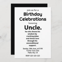 Oncle Inspirational Funny Citation Anniversaire On