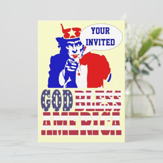 Invitation Oncle Sam, (Debout devant)