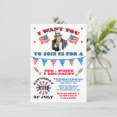 Invitation Oncle Sam 4 juillet Barbecue parti barbecue (Debout devant)