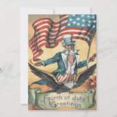Invitation Oncle Sam Bald Eagle USA Drapeau Feu d'artifice (Devant)