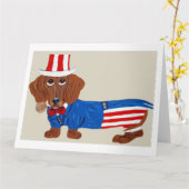 Invitation Oncle Sam Dachshund (Fleur jaune)