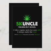 Invitation Oncle Skuncle Fumeur de Weed Amant Drôle (Devant / Derrière)
