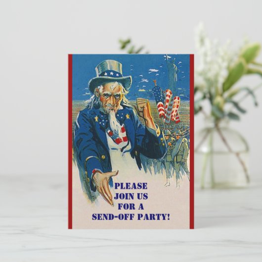Invitation Oncle Vntg Sam Militaire Envoi D'Invitations De Fê (Debout devant)