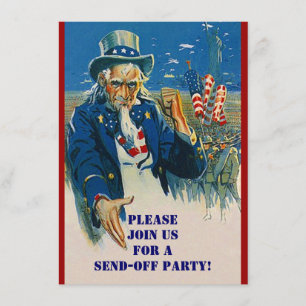 Invitation Oncle Vntg Sam Militaire Envoi D'Invitations De Fê