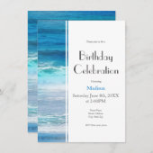 Invitation Ondes aquarelles (Devant / Derrière)